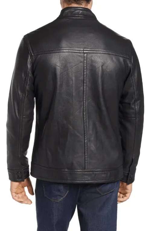 Mens Black Leather Blazer Jacket