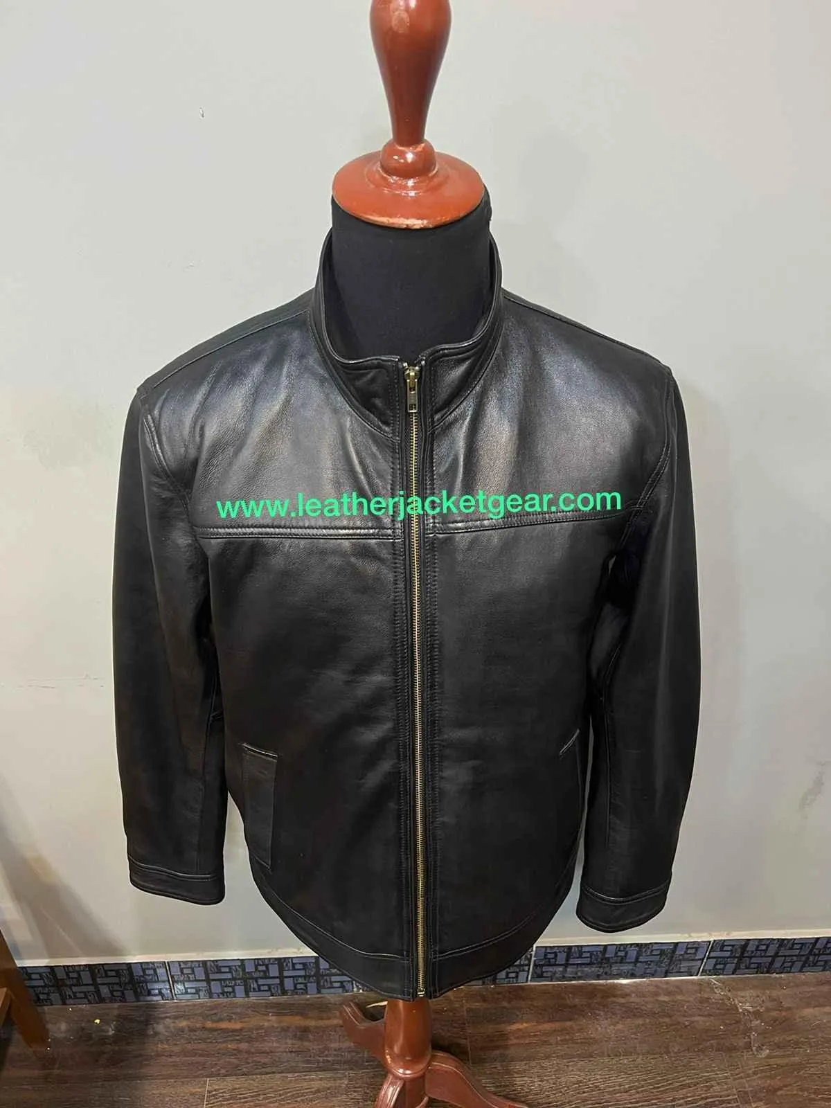 Mens Black Leather Blazer Jacket