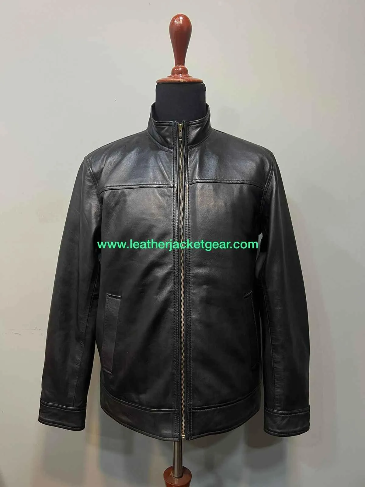 Mens Black Leather Blazer Jacket