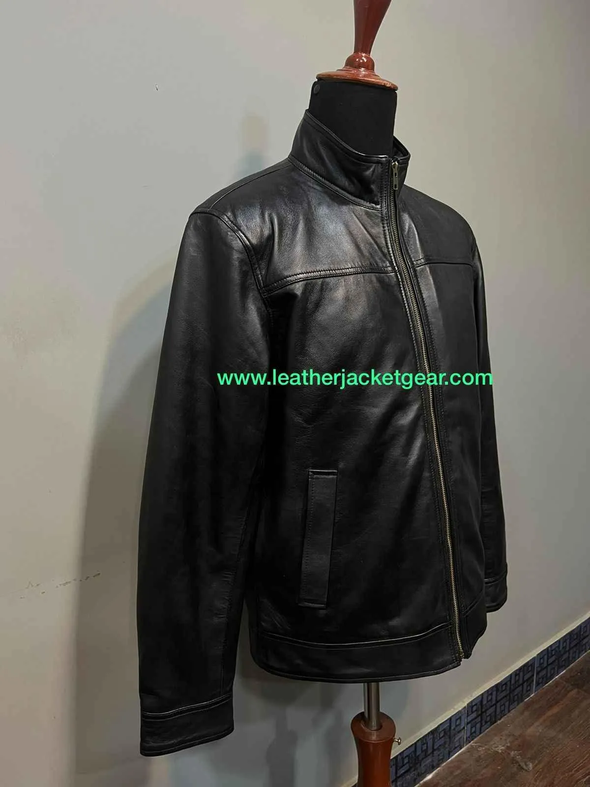 Mens Black Leather Blazer Jacket