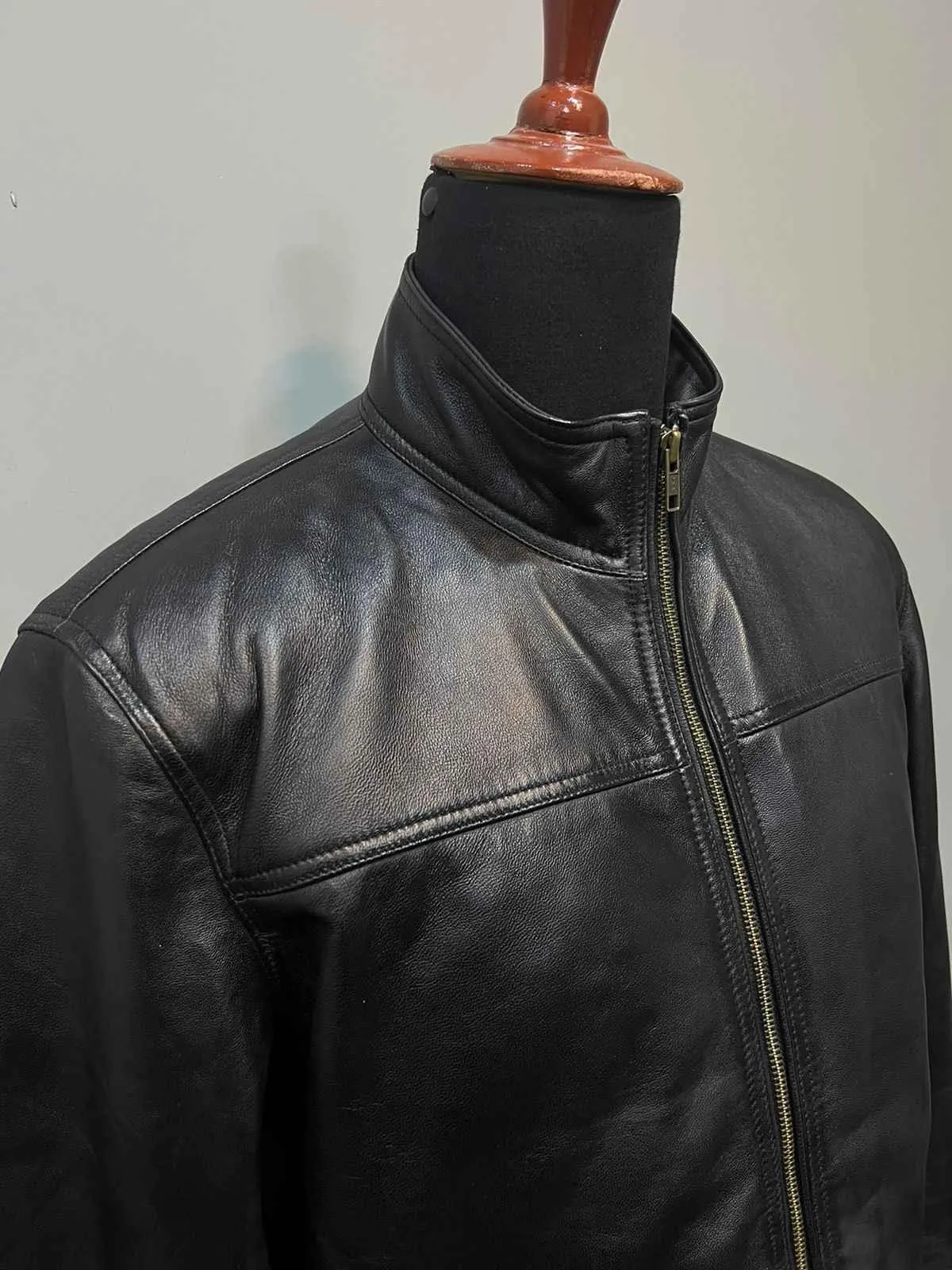 Mens Black Leather Blazer Jacket