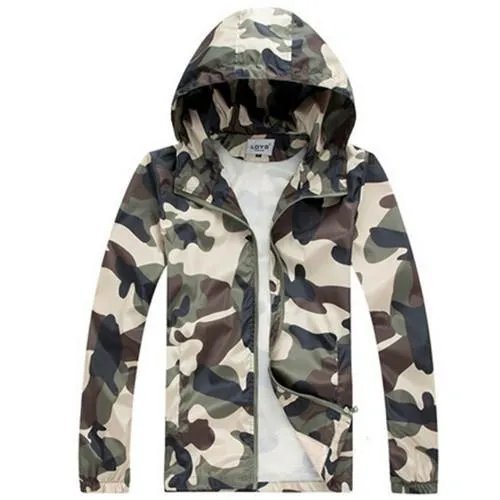 Men's Camouflage Casual Zippered Hoodie