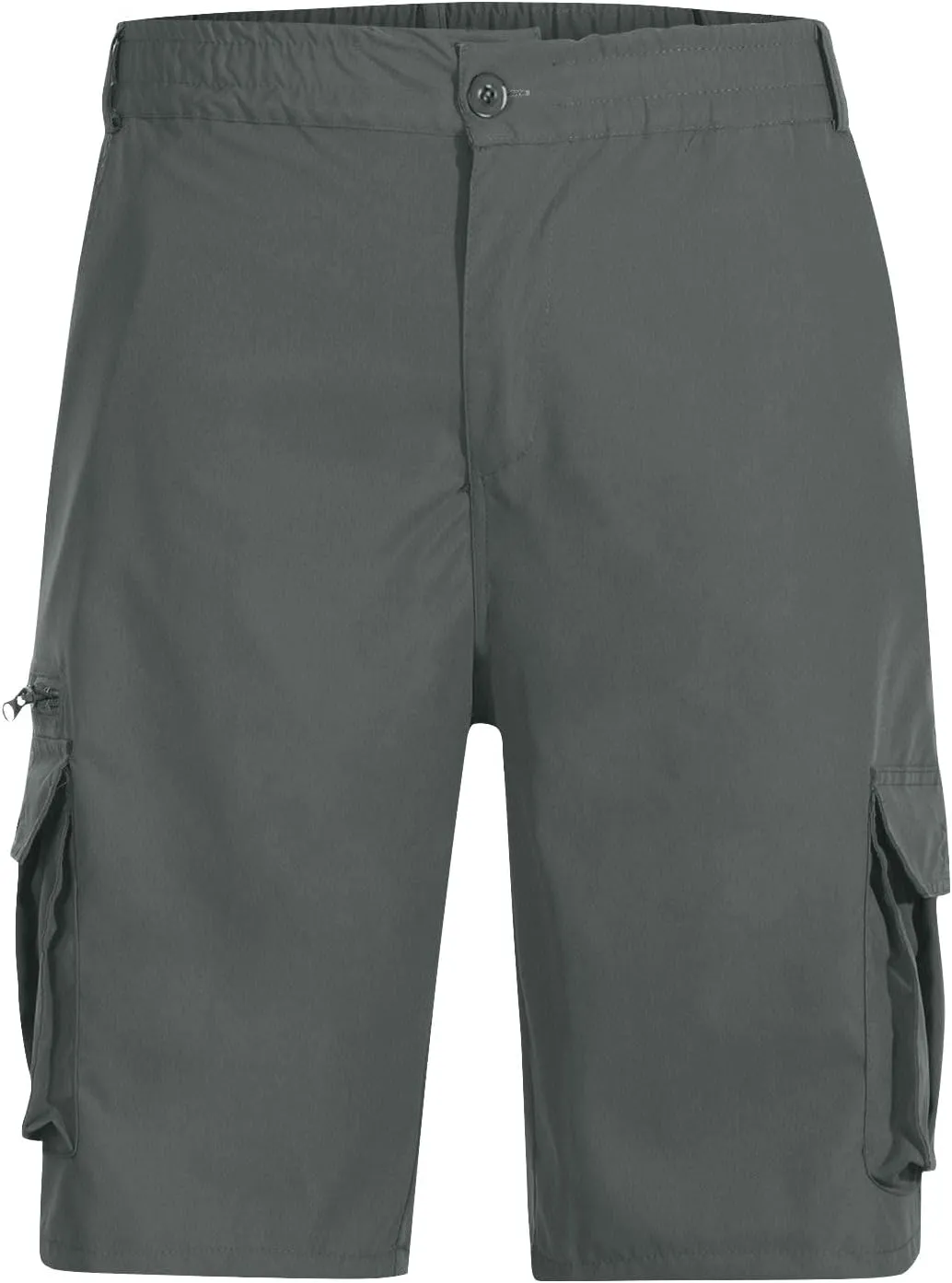 Mens Cargo Shorts Elastic Waist Wide Leg with Multi-Pocket Cargo Pants Summer Lightweight Baggy Hiking Outdoor Pants
