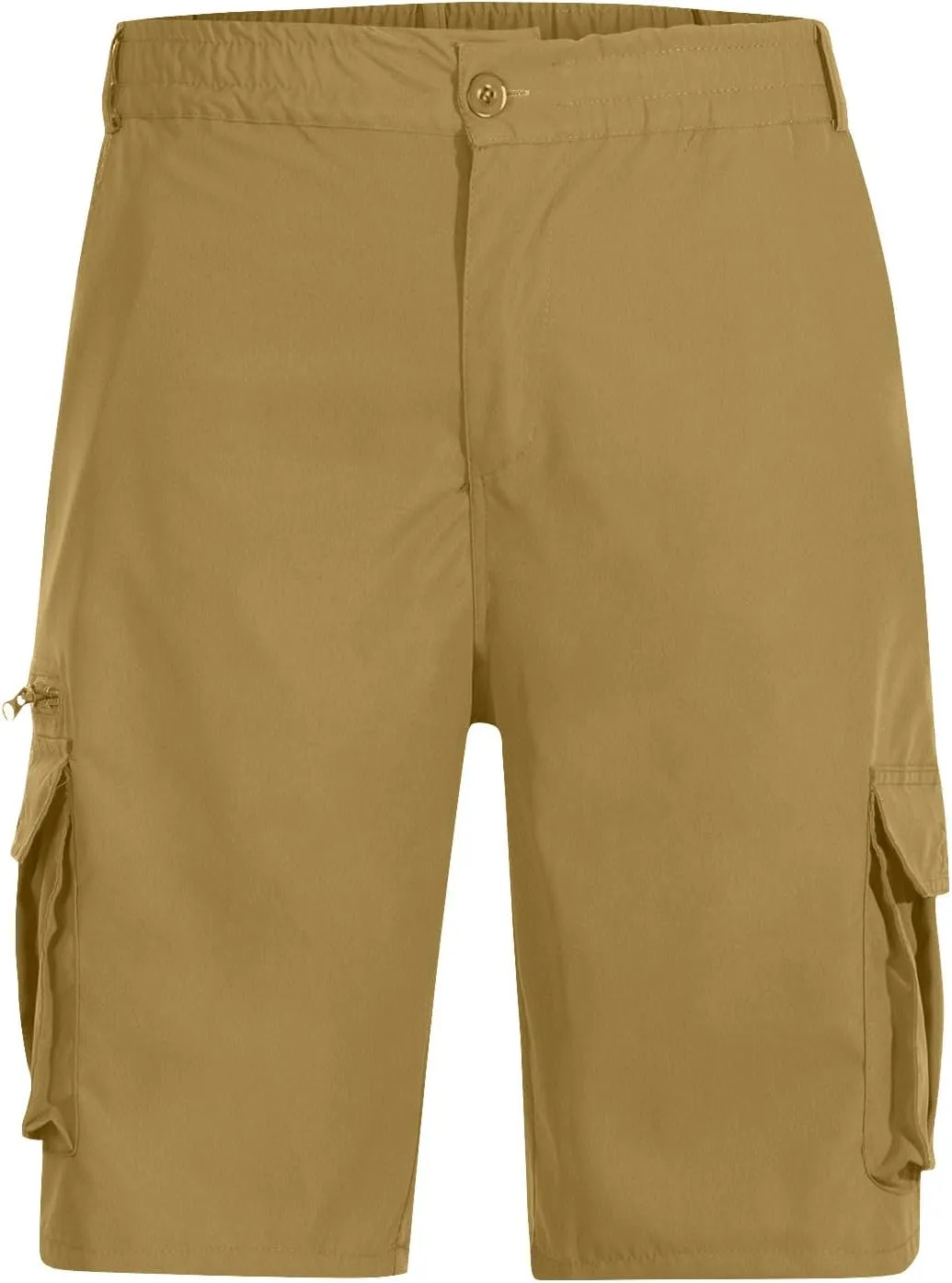 Mens Cargo Shorts Elastic Waist Wide Leg with Multi-Pocket Cargo Pants Summer Lightweight Baggy Hiking Outdoor Pants