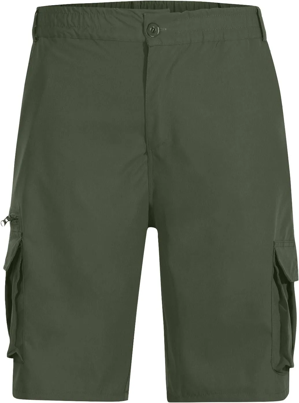 Mens Cargo Shorts Elastic Waist Wide Leg with Multi-Pocket Cargo Pants Summer Lightweight Baggy Hiking Outdoor Pants
