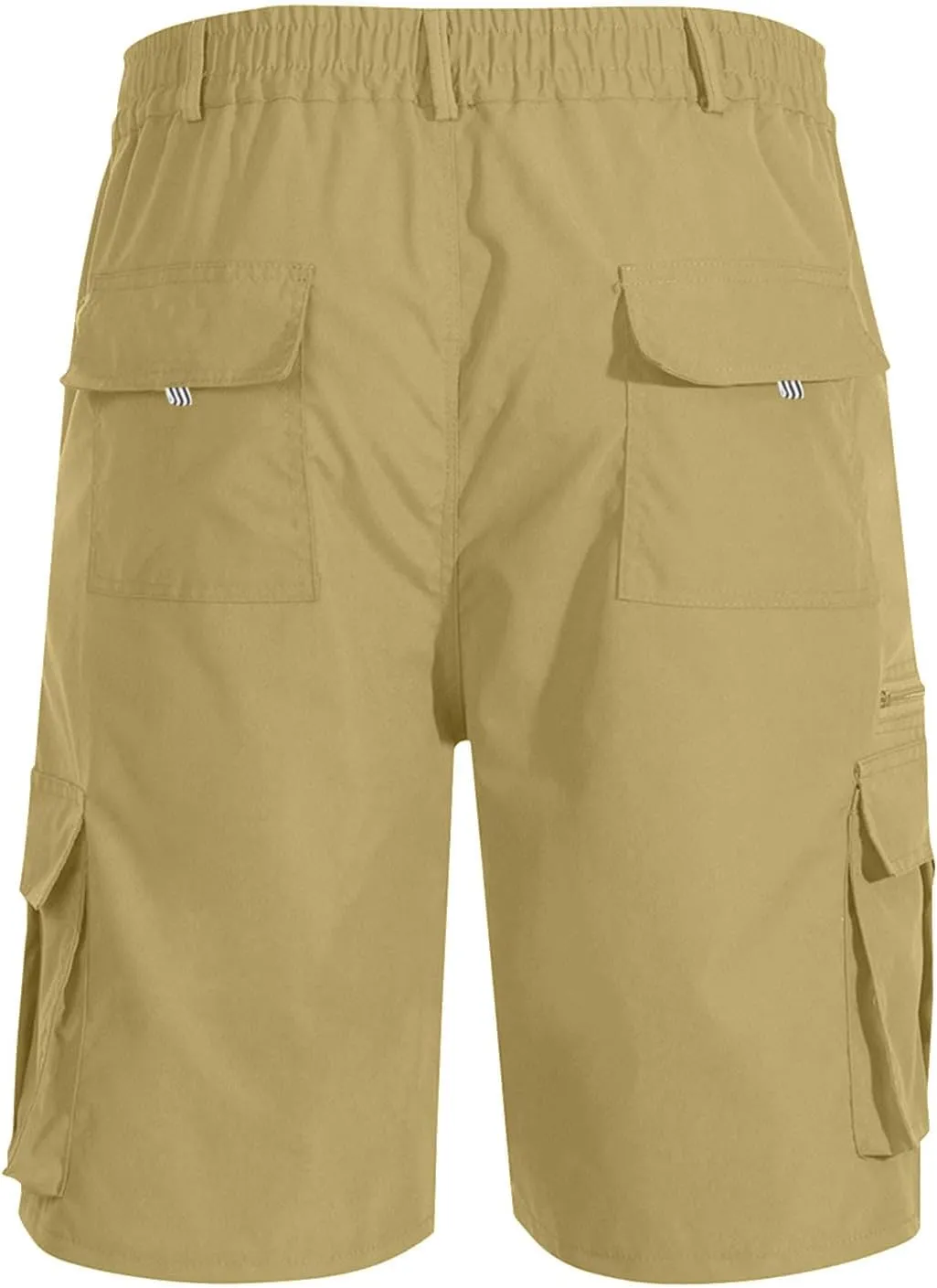 Mens Cargo Shorts Elastic Waist Wide Leg with Multi-Pocket Cargo Pants Summer Lightweight Baggy Hiking Outdoor Pants