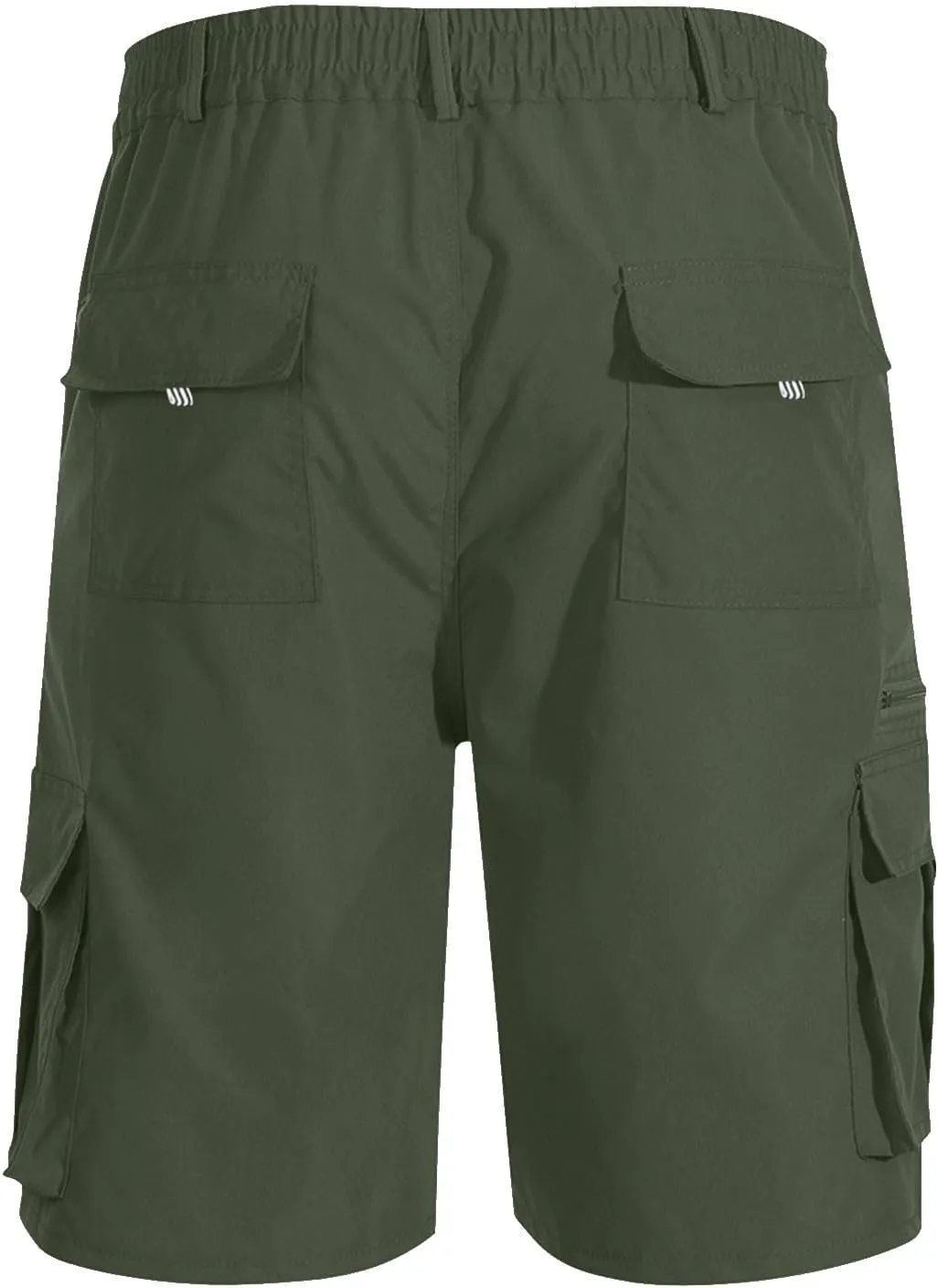 Mens Cargo Shorts Elastic Waist Wide Leg with Multi-Pocket Cargo Pants Summer Lightweight Baggy Hiking Outdoor Pants