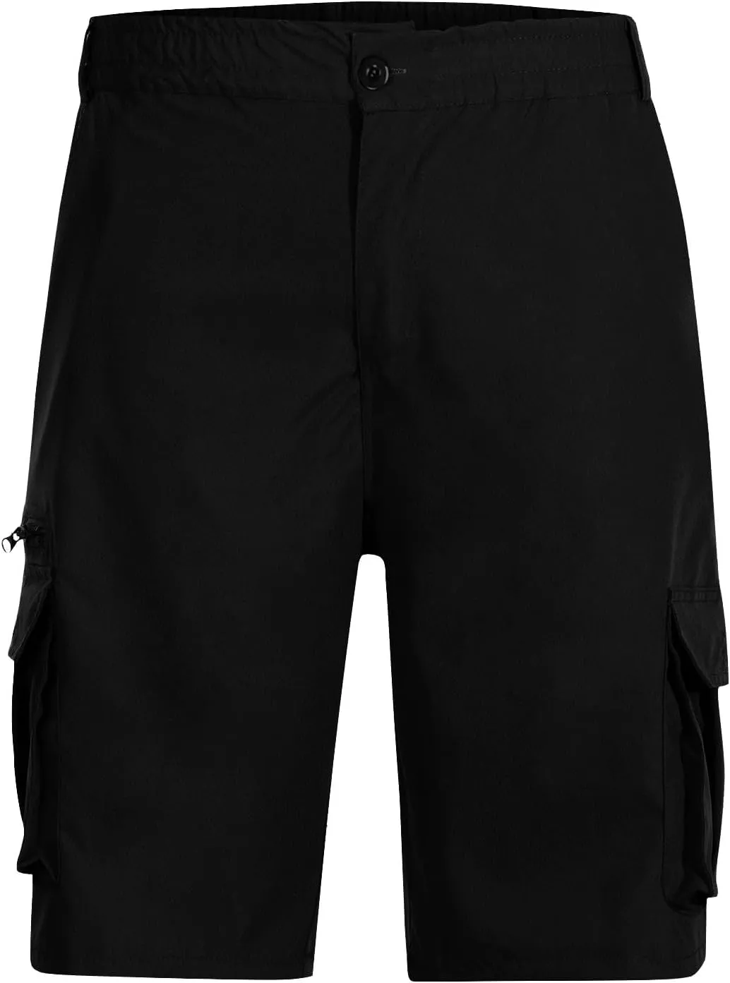 Mens Cargo Shorts Elastic Waist Wide Leg with Multi-Pocket Cargo Pants Summer Lightweight Baggy Hiking Outdoor Pants