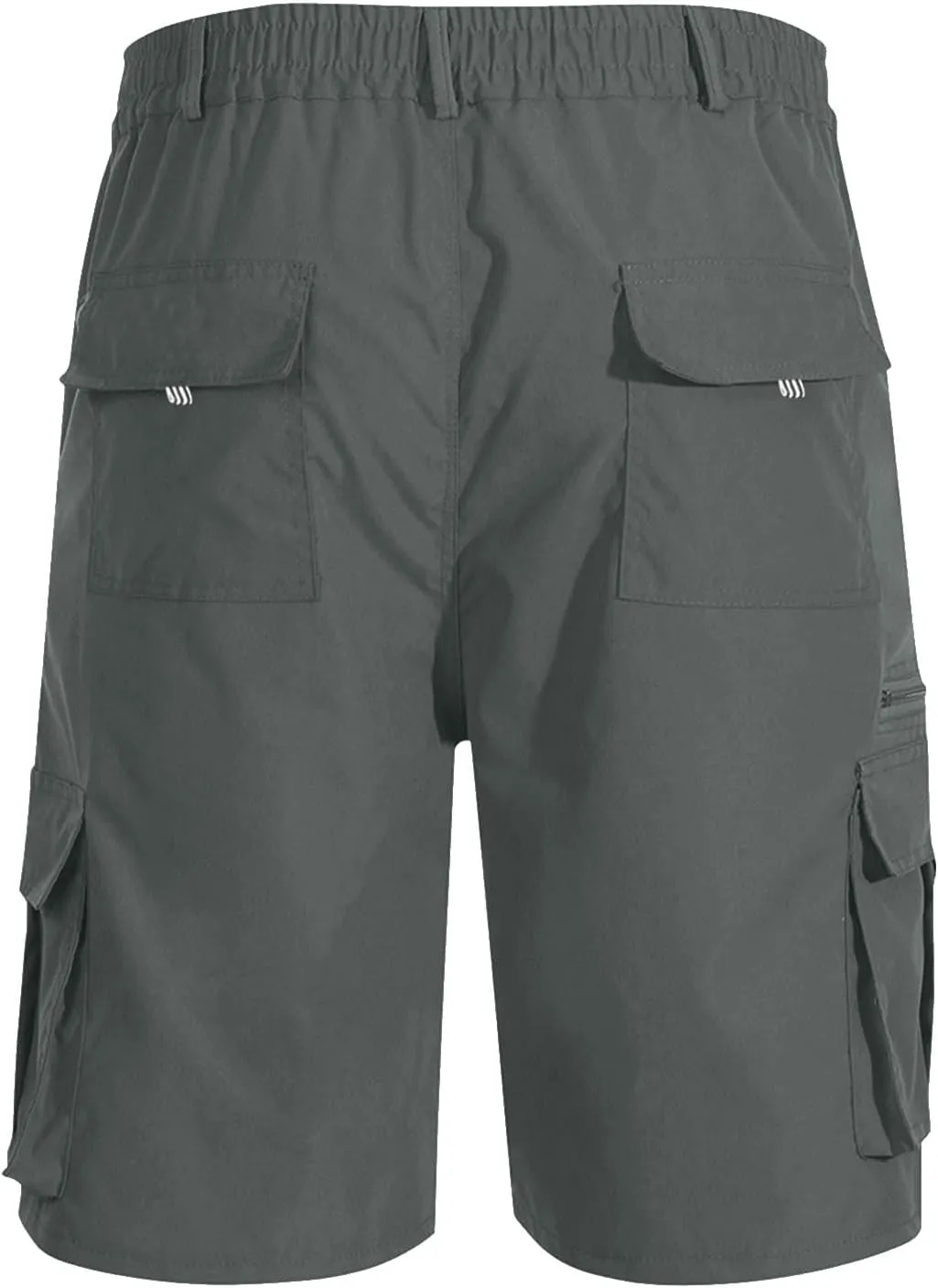Mens Cargo Shorts Elastic Waist Wide Leg with Multi-Pocket Cargo Pants Summer Lightweight Baggy Hiking Outdoor Pants