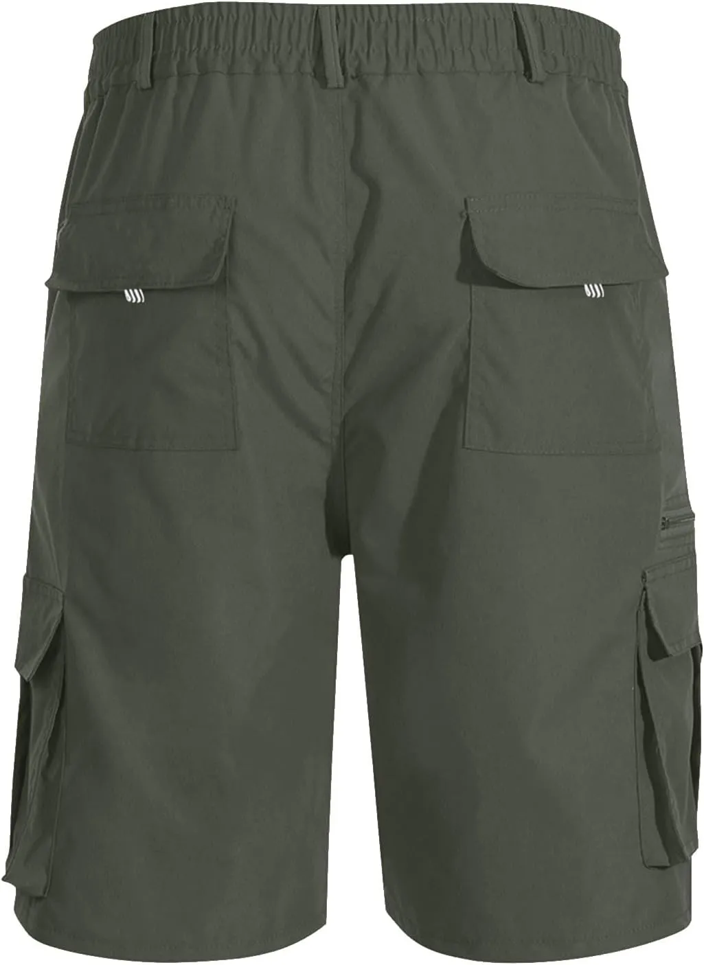 Mens Cargo Shorts Elastic Waist Wide Leg with Multi-Pocket Cargo Pants Summer Lightweight Baggy Hiking Outdoor Pants