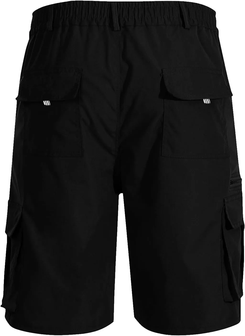Mens Cargo Shorts Elastic Waist Wide Leg with Multi-Pocket Cargo Pants Summer Lightweight Baggy Hiking Outdoor Pants