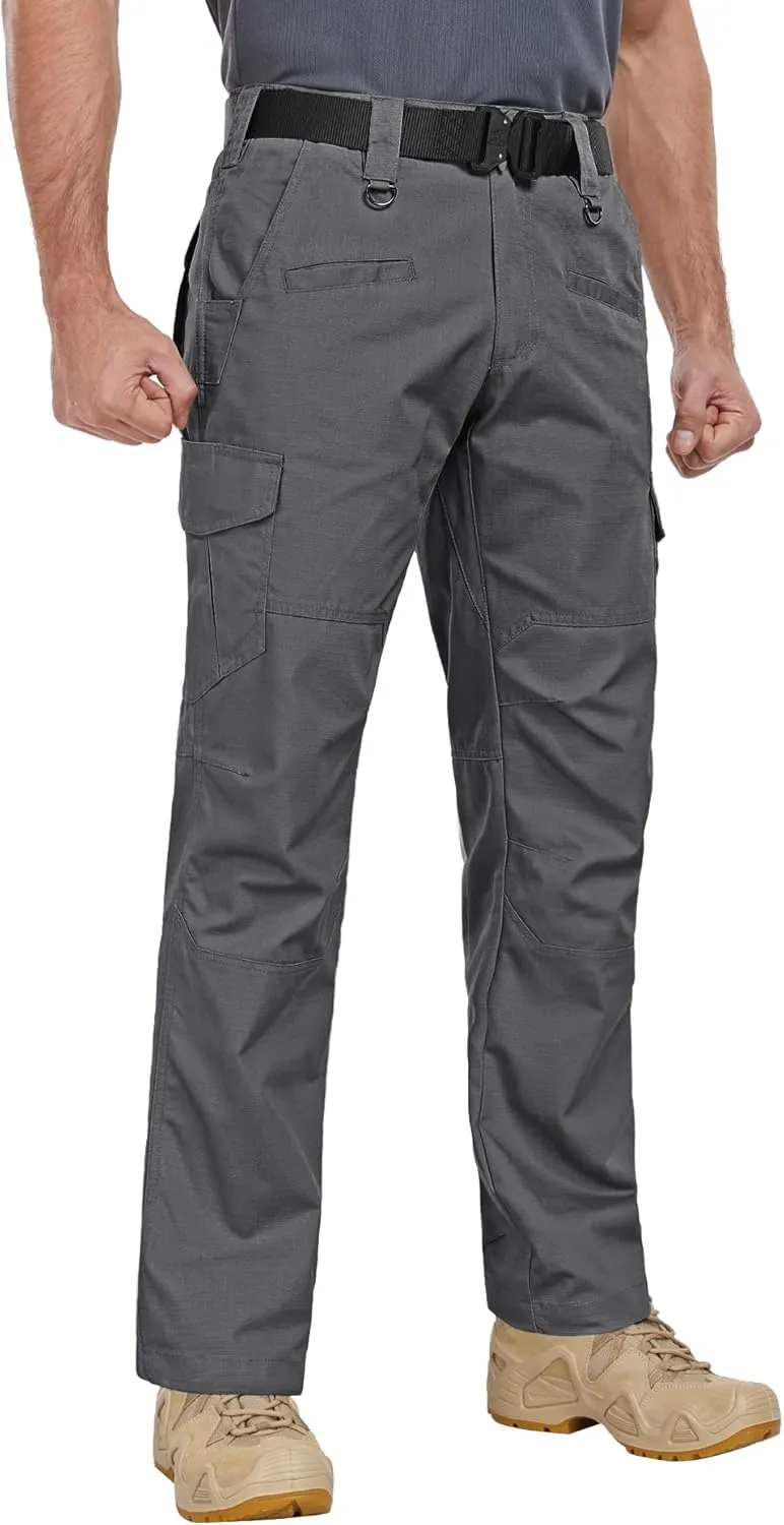 Men's Cargo Work Pants Ripstop Water Resistant Hiking Tactical Military Army Pants with Multi Pockets