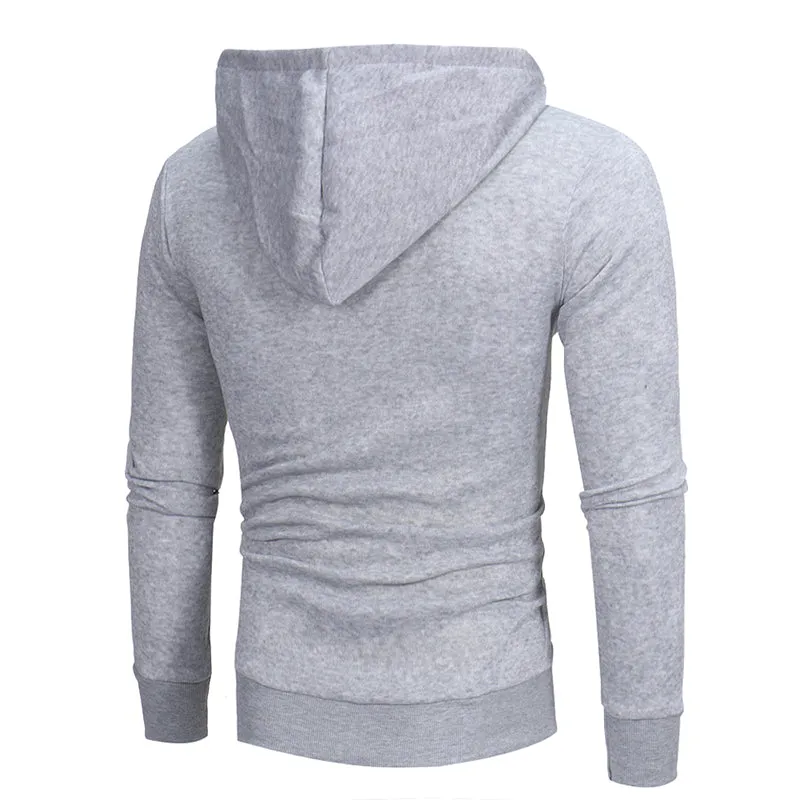 Men's Casual Cotton Hooded Sweatshirt With Zipper