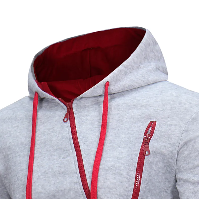 Men's Casual Cotton Hooded Sweatshirt With Zipper