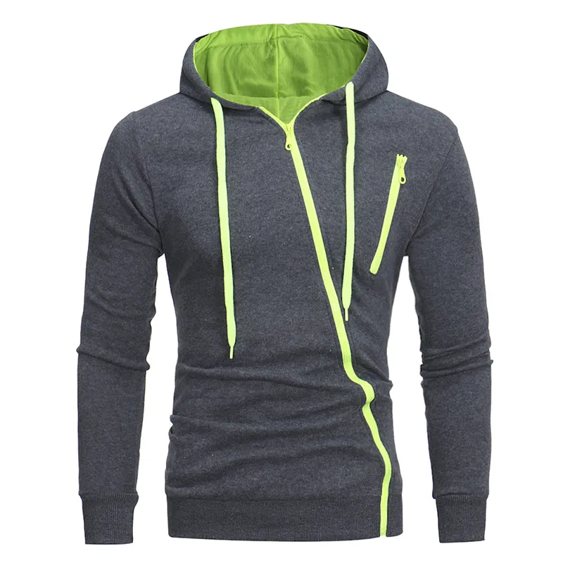 Men's Casual Cotton Hooded Sweatshirt With Zipper