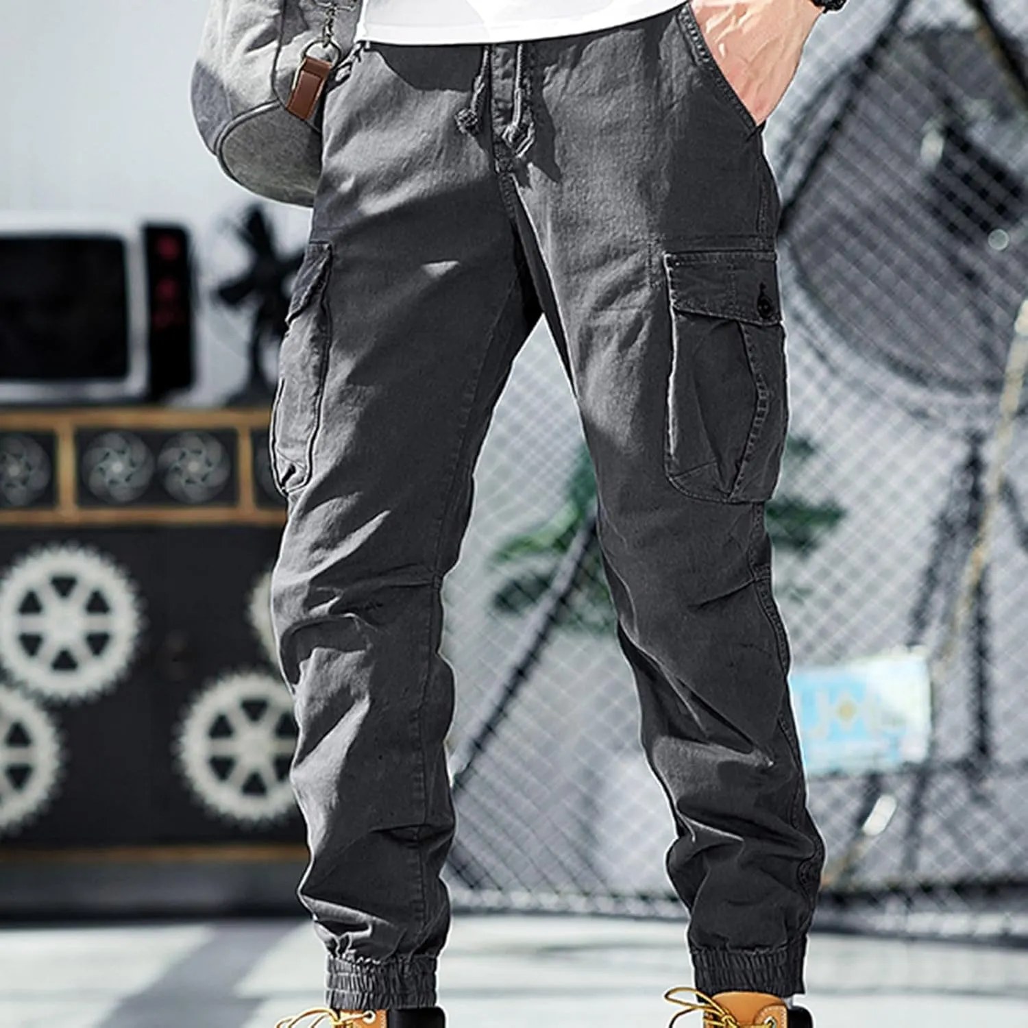 Men's Casual Hiking Cargo Work Pants Ripstop Tactical Pants Fishing Travel Climbing Outdoor Pants Jogger Sweatpants