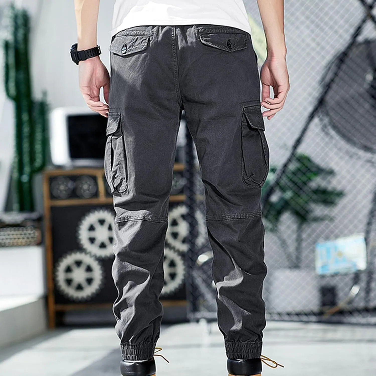 Men's Casual Hiking Cargo Work Pants Ripstop Tactical Pants Fishing Travel Climbing Outdoor Pants Jogger Sweatpants
