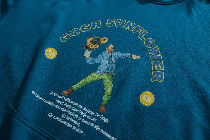 Men's Casual Hooded Sweatshirt "Gogh Sunflower"