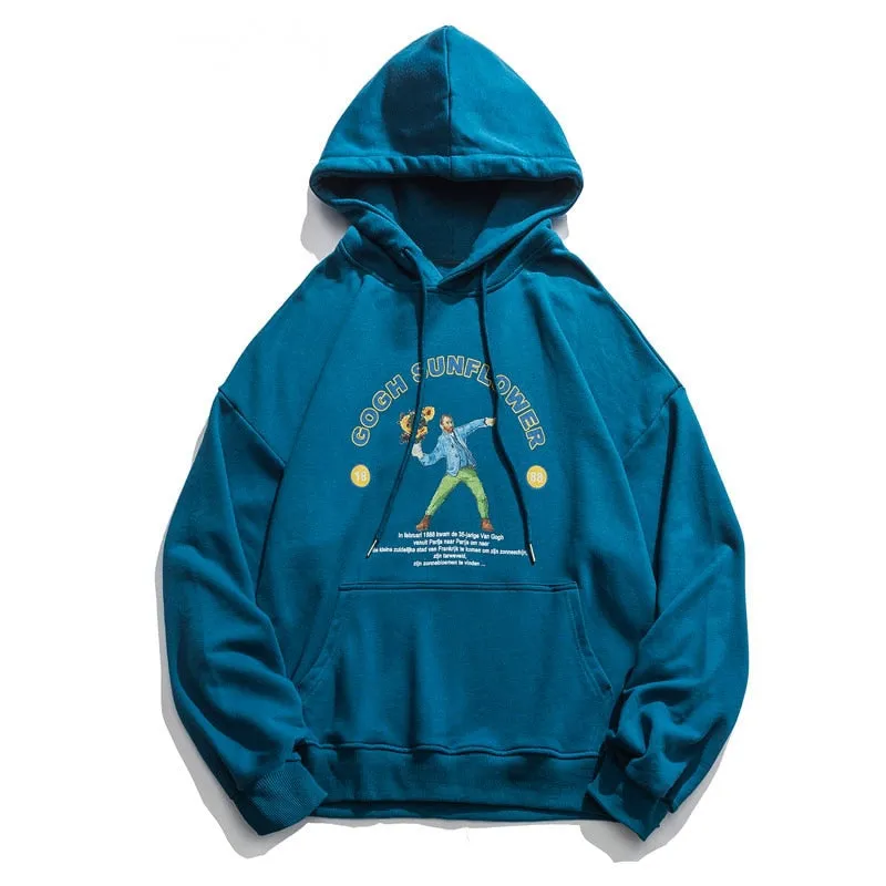 Men's Casual Hooded Sweatshirt "Gogh Sunflower"