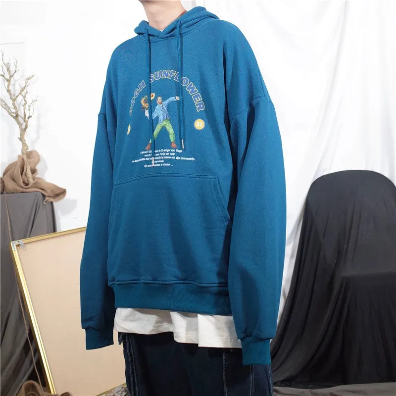 Men's Casual Hooded Sweatshirt "Gogh Sunflower"