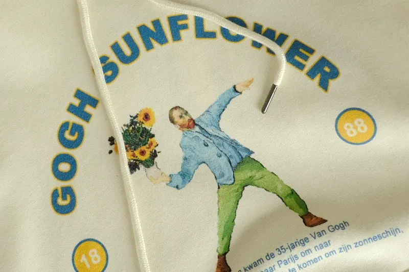 Men's Casual Hooded Sweatshirt "Gogh Sunflower"