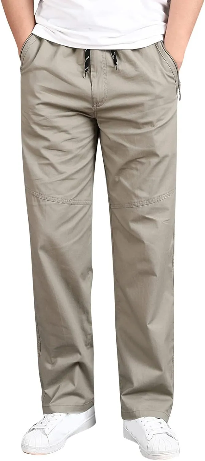 Men's Casual Pants Water Resistant Quick Dry Trousers Hiking Travel Outdoor Pants Soft Straight Sweatpants