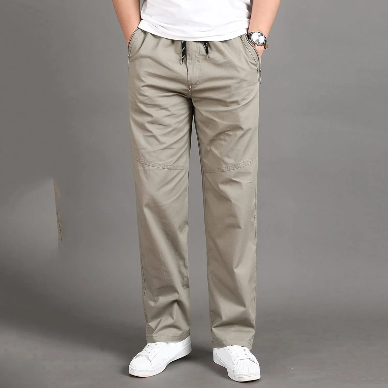 Men's Casual Pants Water Resistant Quick Dry Trousers Hiking Travel Outdoor Pants Soft Straight Sweatpants