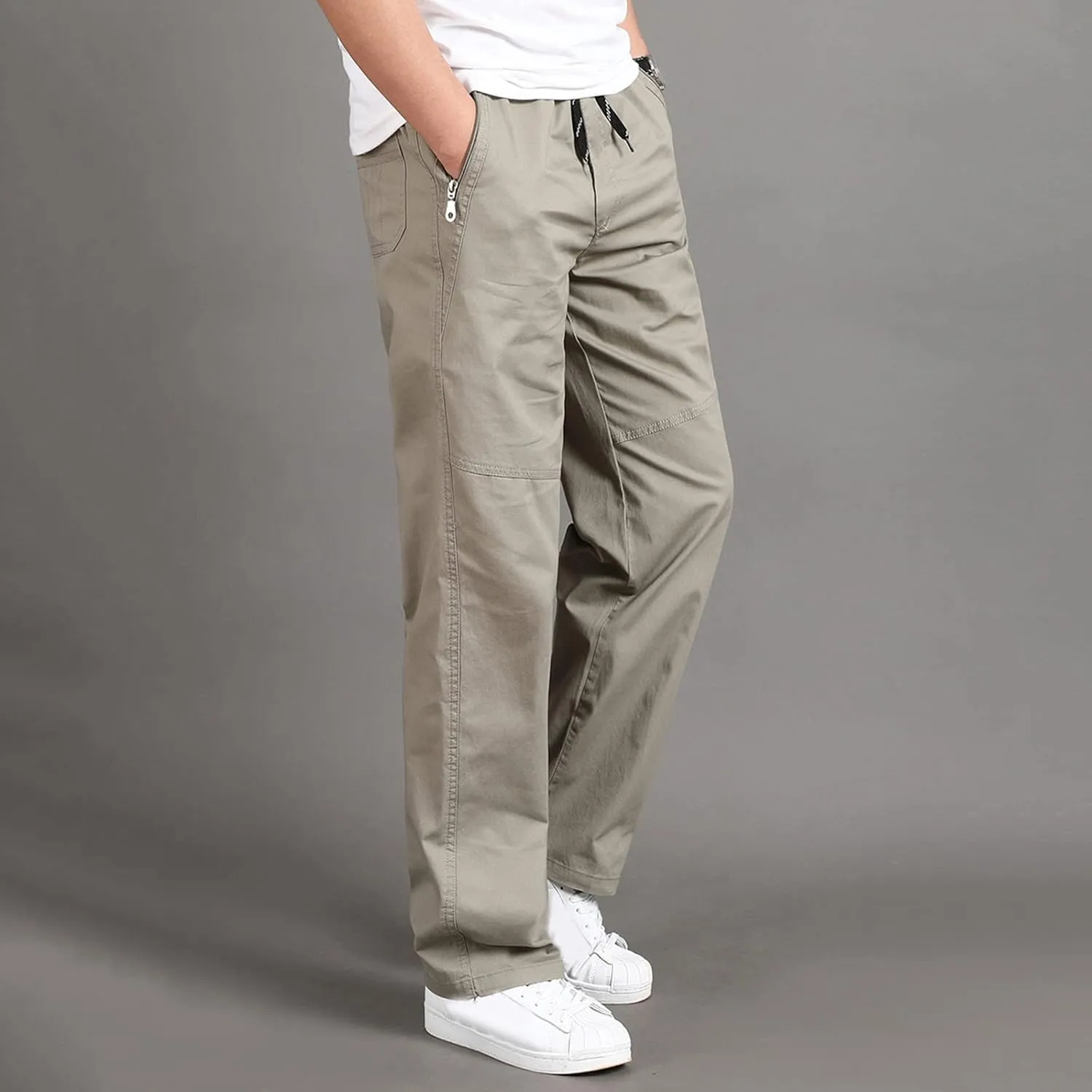 Men's Casual Pants Water Resistant Quick Dry Trousers Hiking Travel Outdoor Pants Soft Straight Sweatpants