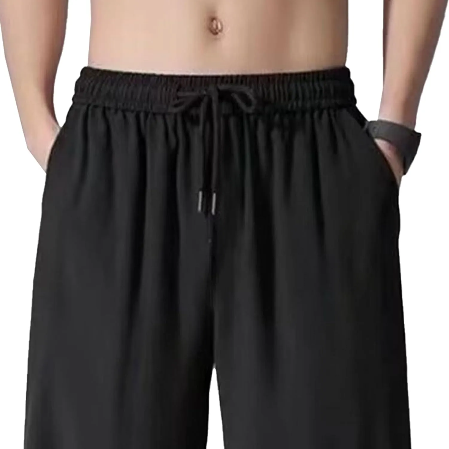 Men's Comfort Breathable Straight Leg Pants Lightweight Sweatpants Outdoor Pants Elastic Waist Spring Fall Trousers