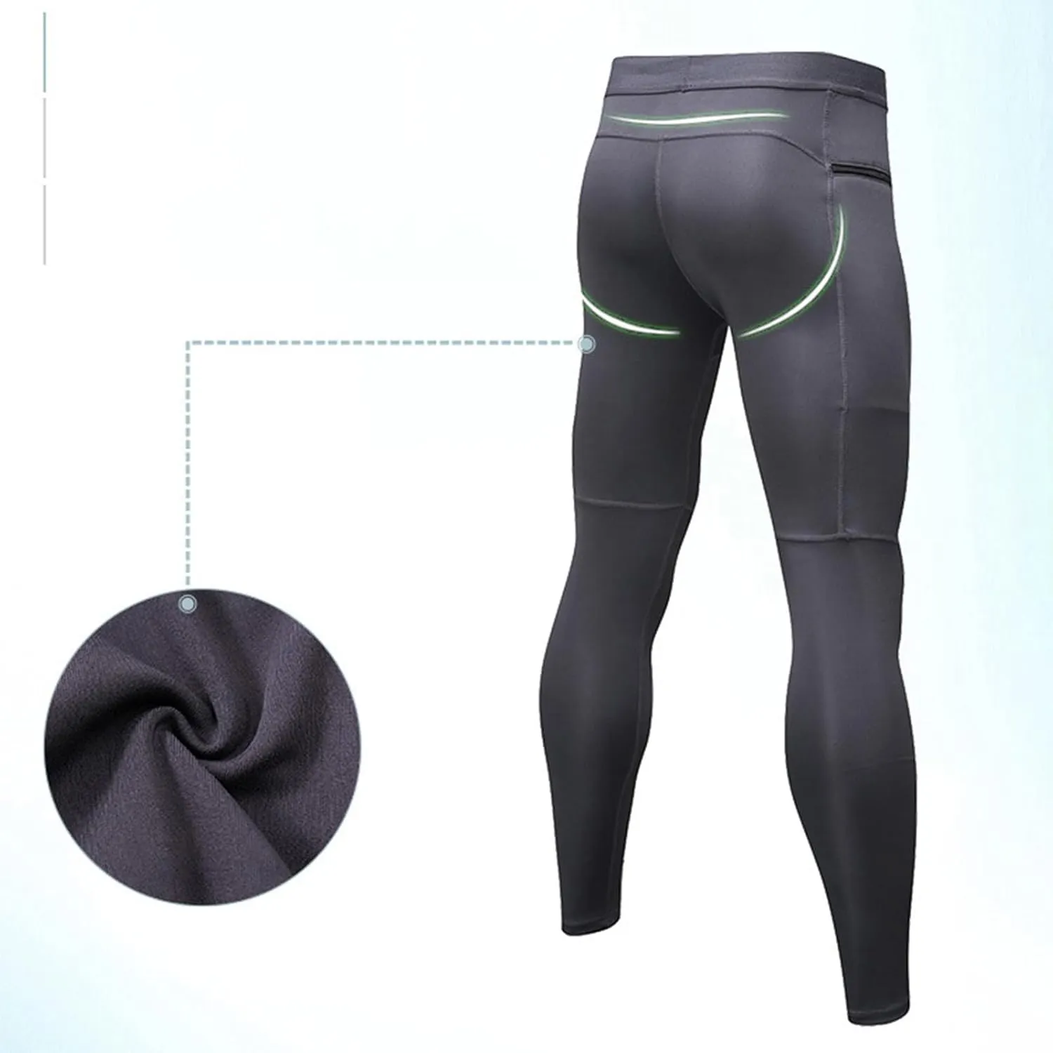 Men's Compression Pants Leggings Athletic Workout Basketball Baselayer Pants Thermal Premium Running Sports Tights