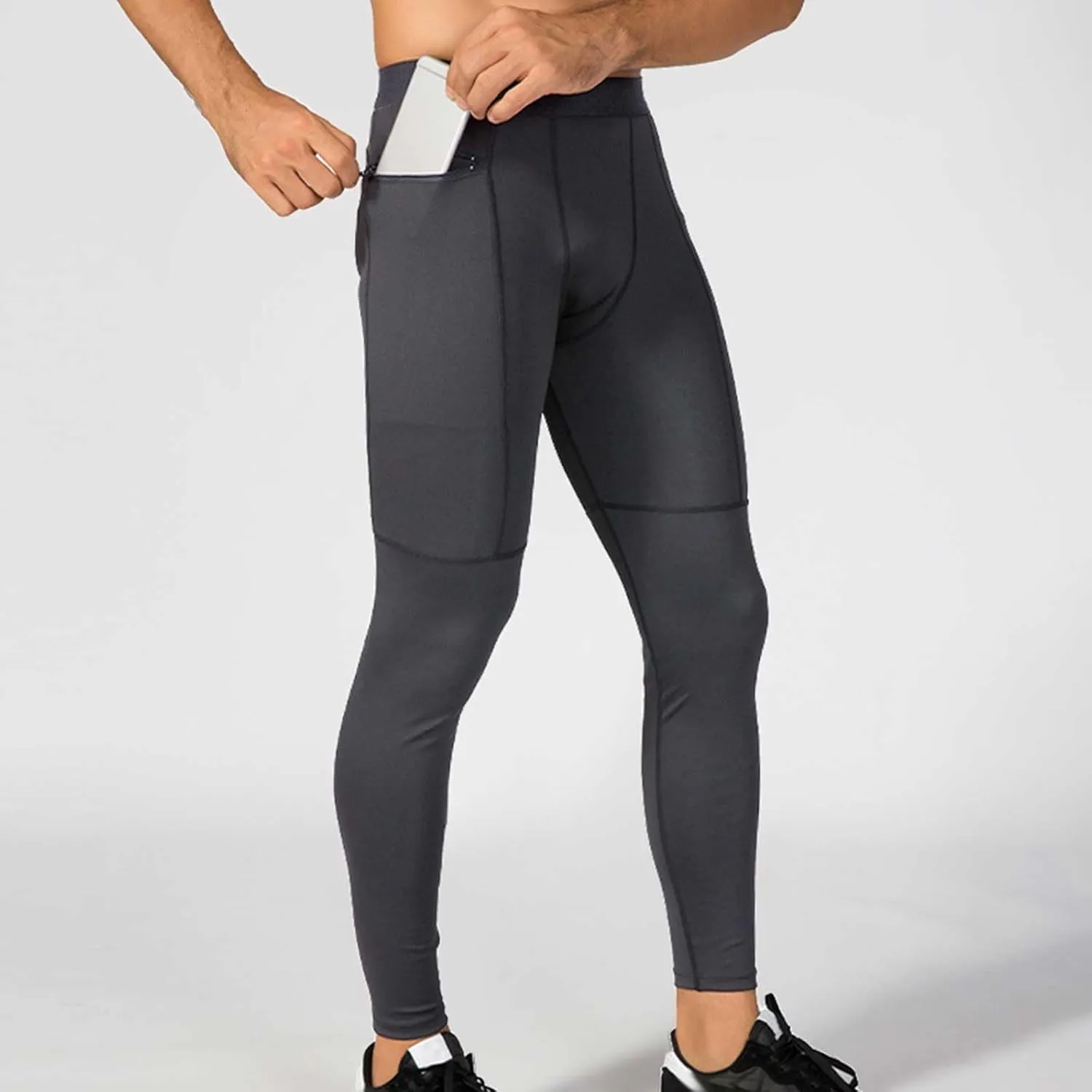 Men's Compression Pants Leggings Athletic Workout Basketball Baselayer Pants Thermal Premium Running Sports Tights