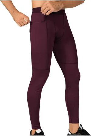 Men's Compression Pants Leggings Athletic Workout Basketball Baselayer Pants Thermal Premium Running Sports Tights