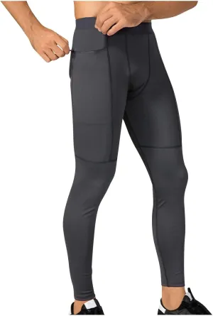 Men's Compression Pants Leggings Athletic Workout Basketball Baselayer Pants Thermal Premium Running Sports Tights