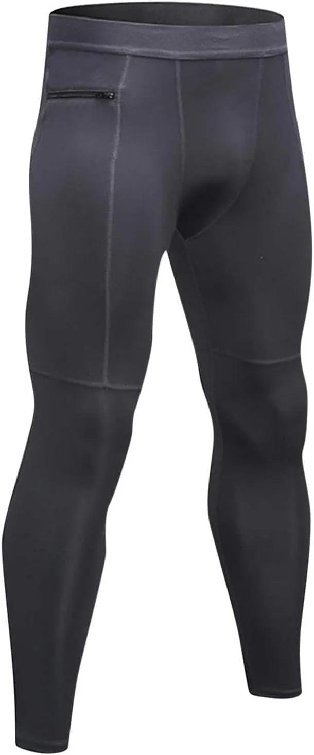 Men's Compression Pants Leggings Athletic Workout Basketball Baselayer Pants Thermal Premium Running Sports Tights