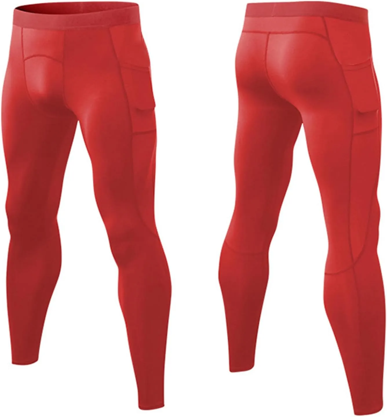 Men's Compression Pants, Performance Athletic Sports Leggings Baselayer Workout Tights for Running Yoga with Pockets