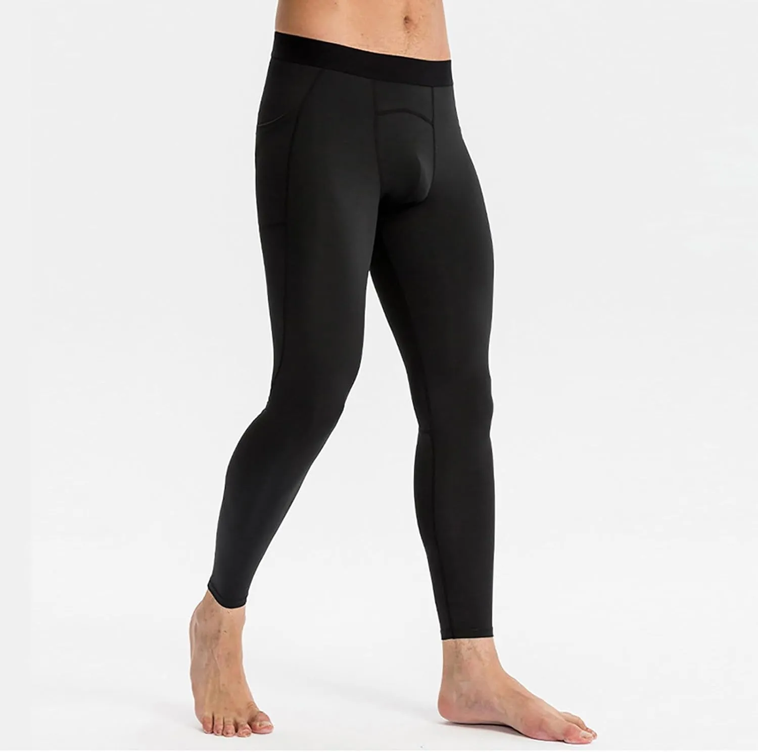 Men's Compression Pants, Performance Athletic Sports Leggings Baselayer Workout Tights for Running Yoga with Pockets