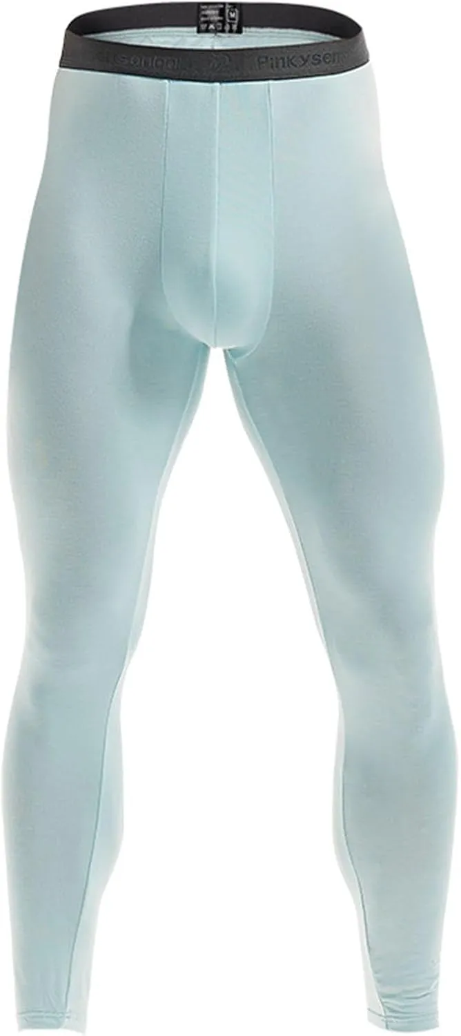 Men's Compression Sports Leggings Pants Winter Thermal Running Underwear Pants Basketball Workout Athletic Tights