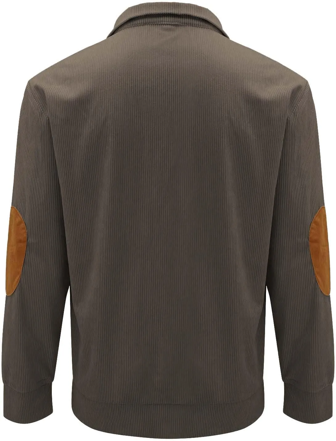 Men's Corduroy Long Sleeve Button Collar Sweatshirts Big and Tall Casual Pullover Lightweight Outdoor Tactical Tops