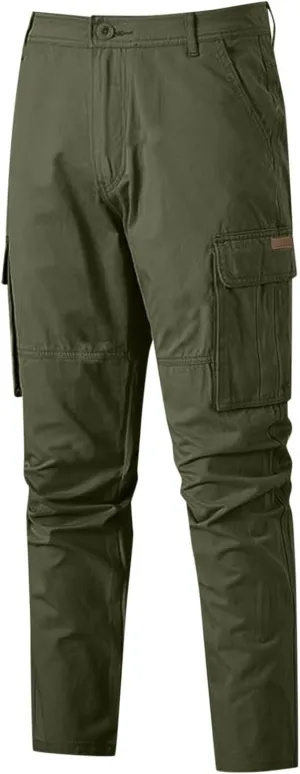 Mens Drawstring Cargo Trousers Casual Joggers Gym Sweatpants Tactical Combat Cargo Work Pants Outdoor Pants