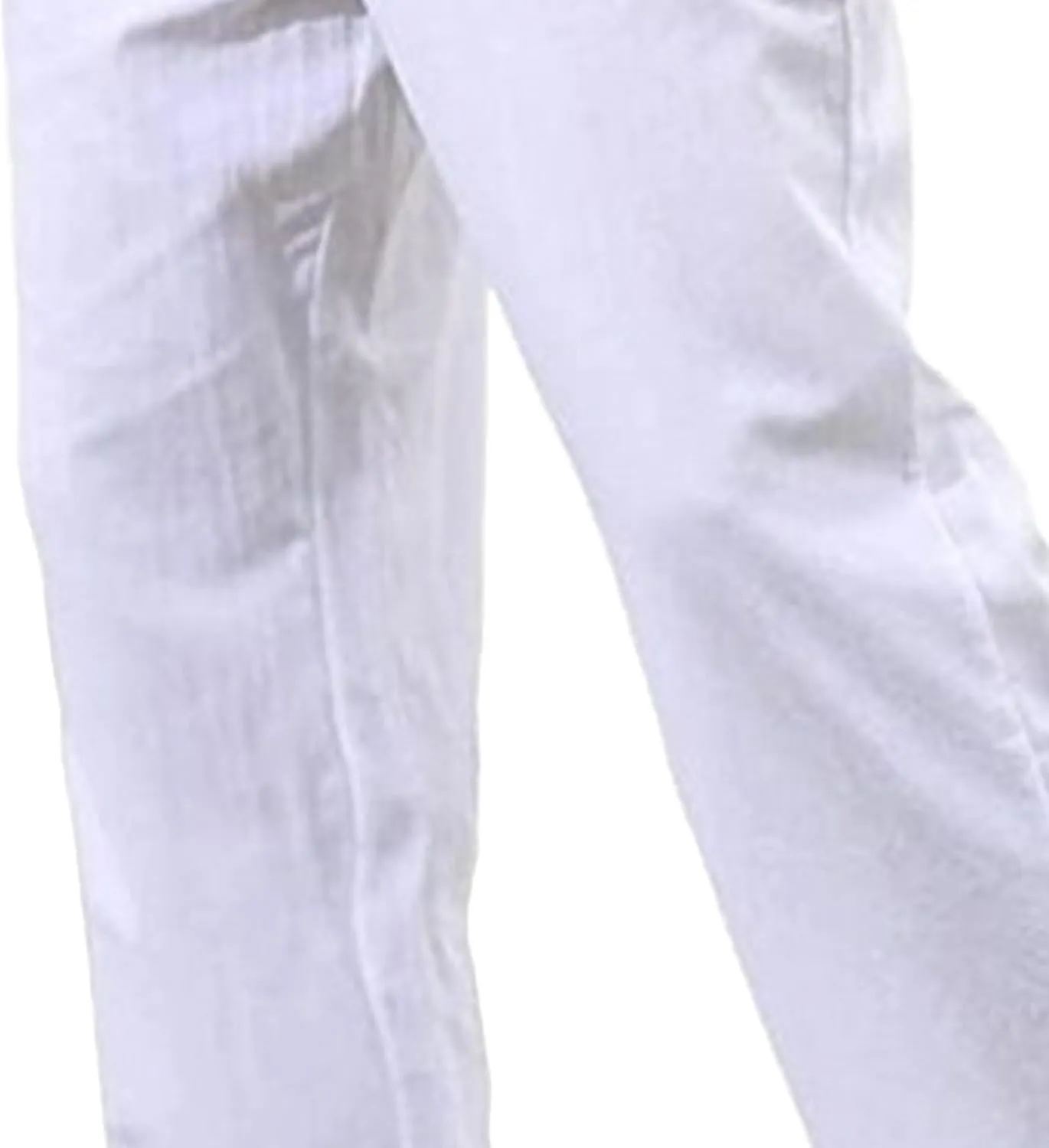 Men's Drawstring Elastic Waist Solid Hiking Pants Linen Slim Fit Yoga Trousers Summer Beach Outdoor Pants