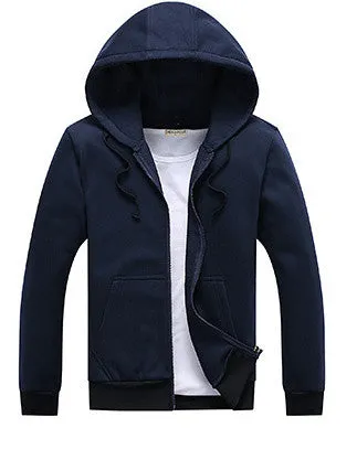 Men's Fashion Solid Casual Slim Fit Hoodie