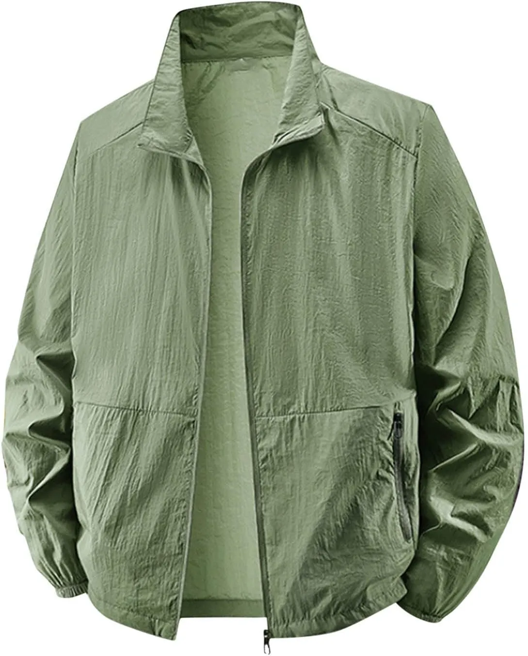 Men's Full Zip Up Sun Protection Hoodie Jacket Long Sleeve Lightweight UV Shirts for Men Outdoor Hiking Fishing Coat
