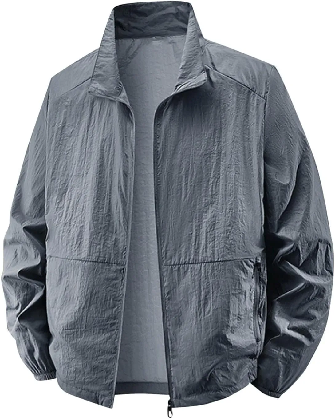 Men's Full Zip Up Sun Protection Hoodie Jacket Long Sleeve Lightweight UV Shirts for Men Outdoor Hiking Fishing Coat