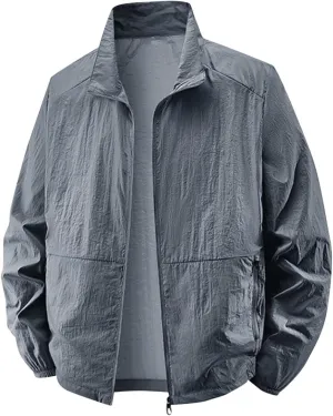 Men's Full Zip Up Sun Protection Hoodie Jacket Long Sleeve Lightweight UV Shirts for Men Outdoor Hiking Fishing Coat