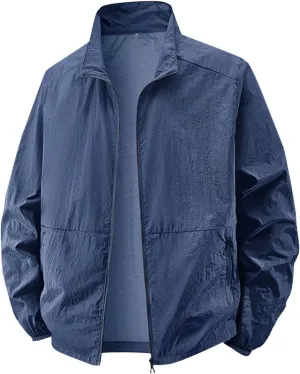 Men's Full Zip Up Sun Protection Hoodie Jacket Long Sleeve Lightweight UV Shirts for Men Outdoor Hiking Fishing Coat