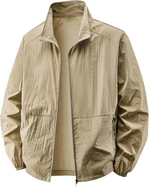 Men's Full Zip Up Sun Protection Hoodie Jacket Long Sleeve Lightweight UV Shirts for Men Outdoor Hiking Fishing Coat