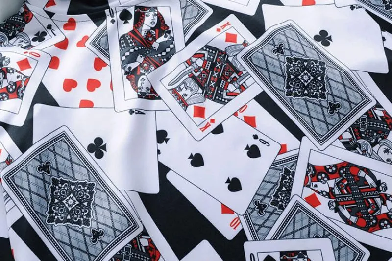 Men's Hooded Sweatshirt With Playing Cards Print