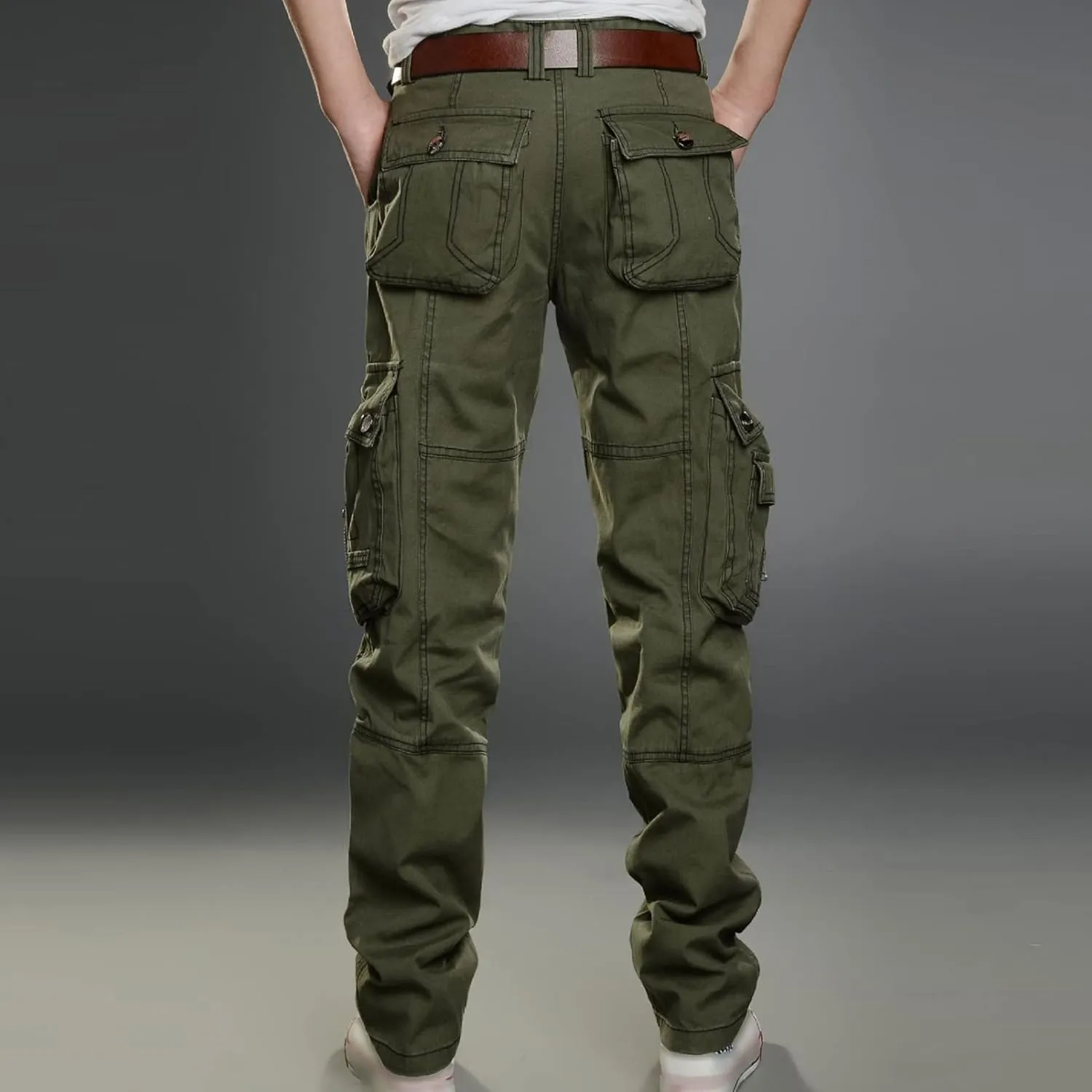 Men's Lightweight Stretch Outdoor Pants Casual Active Military Cargo Camouflage Trousers with Cargo Pocket