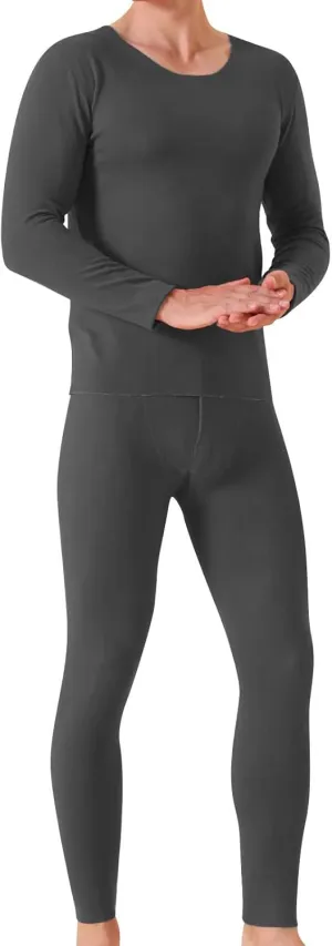 Mens Long Johns Thermal Underwear Set Color Thick Thermal Underwear Set Base Layer for Cold Weather Winter Clothes