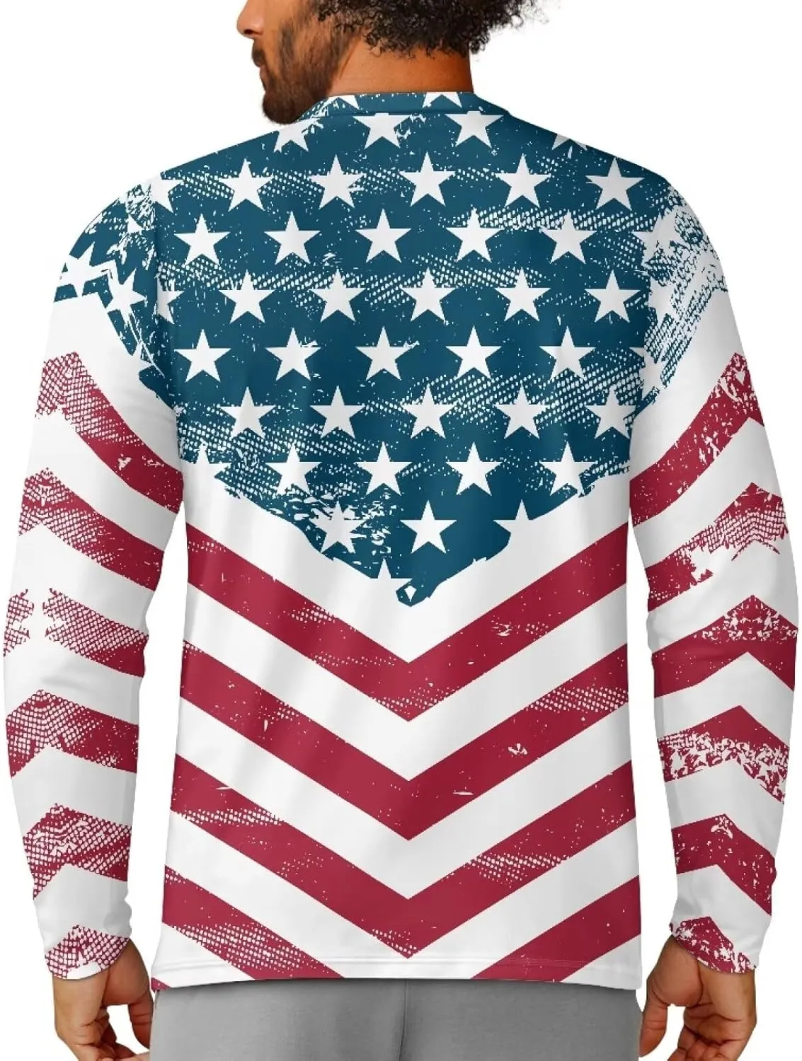 Men's Long Sleeve T-Shirt Athletic Workout Crewneck Shirt Breathable Lightweight Plus Size Top